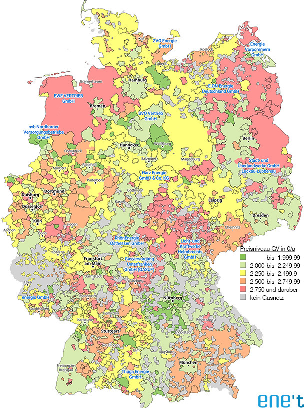 Newsletter EKTG Nr. 059 - Preisniveau Grundversorgung Gas Januar 2025