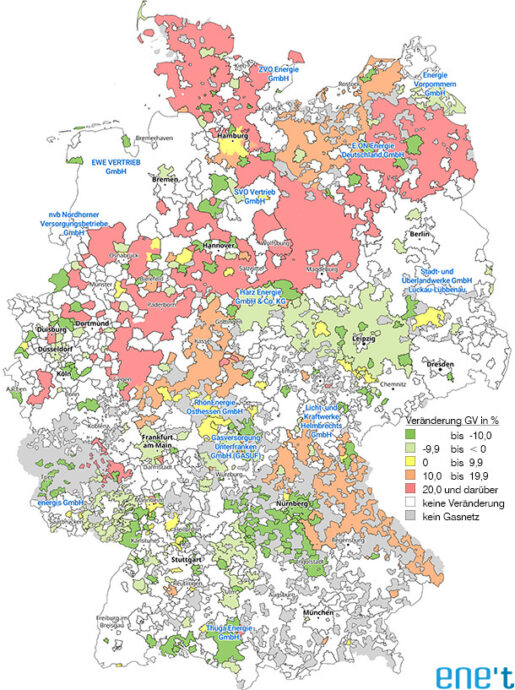 Newsletter EKTG Nr. 059 - Veränderungsanalyse Grundversorgung Gas Januar 2025